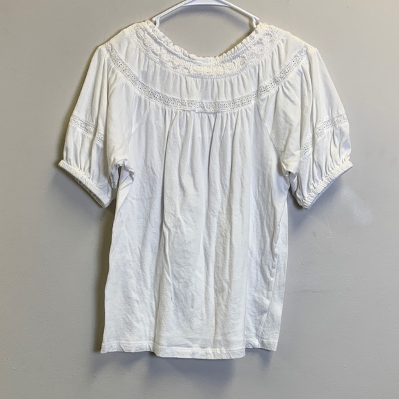 LOFT Ivory Lace Accent Blouse - Picture 3 of 4